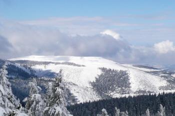 pohled na Dlouhé stráněz cesty na vrchol Pradědu ( © Jan P. Štěpánek 03/2008)