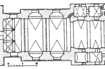 půdorys ( © B. Samek: Umělecké památky Moravy a Slezska, díl 2. [J/N], Academia, Praha 1999)