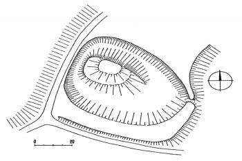 terénní náčrt (© M. Plaček: Ilustrovaná encyklopedie moravských hradů, hrádků a tvrzí, Libri, Praha 2001)