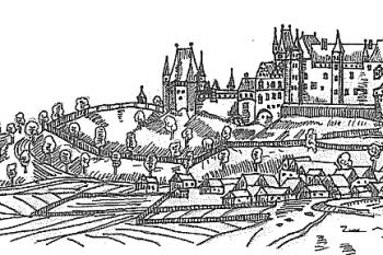 Roupov - vyobrazení hradu ze 17. století, překreslil Světlík Karel (©  J. Wilenberk)