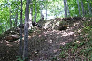 Část parkánové zídky v jižní části hradu (© Jan P. Štěpánek 06/2006)