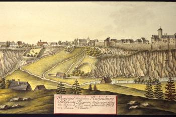 Hrad na obr. I.A.Venuta z r. 1814 (© I.A.Venuto, 1814)