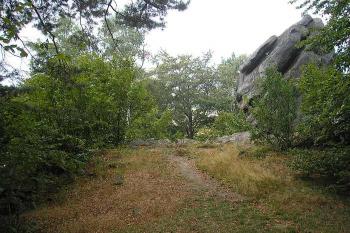 centrální plocha hrádku se západním skalním sukem ( © Ondřej Štěpánek 09/2007)