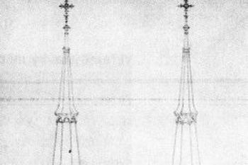 Plán průčelí kostela dle C. Sitteho z roku 1895 ( © Zrození velkoměsta: J. Vybíral, ERA, Šlapanice 2003)