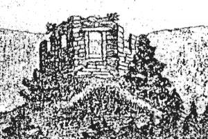 vyobrazení zříceniny údajně z konce 18. století ( © J. Vrbas: Ždánsko, vydáno ve Ždánicích 1930)