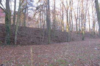 zemní val spojený s novým zámkem (© D Dohňanský, 01/2017)