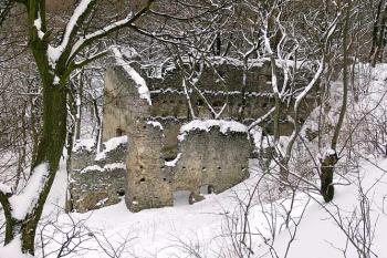 Pohled z jádra na budovu v předhradí ( © Roman Řezáč 02/2005)