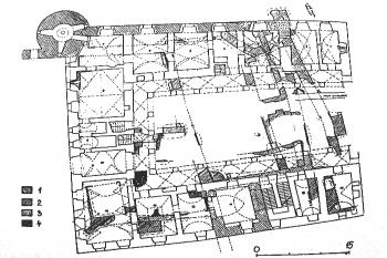 půdorys přízemí zámku ( © Umělecké památky Moravy a Slezska, část 1 [A-I], Academia, Praha 1994)