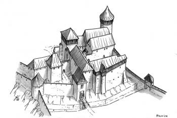 pohled na hrad po Pernštejnské přestavbě na přelomu 15. a 16. století ( © Jan P. Štěpánek 2008)