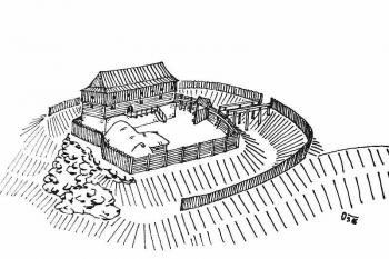 Hypotetická rekonstrukce hrádku Pulkov ( © Ondřej Štěpánek 04/2006)