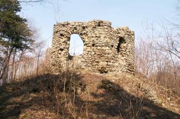 Pohled z obranného valu na tzv. přihrádek který bránil hrad od jihu. ( © Miroslav BITTER 04/2006)
