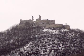 Celkový pohled na Plavecký hrad od jihozápadu ( © Roman Řezáč 03/2005)
