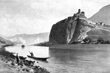 Střekov od jihu ( © K. Liebscher (in August Sedláček: Hrady, zámky a tvrze Království českého XIV. - Žatecko, Litoměřicko, Praha 1923))