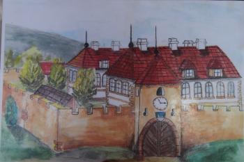 hypotetická podoba sídla podle které mělo mít půdorys písmene U. (© foto expozice čachtického podzemí - Luděk Vláčil 07/2019)