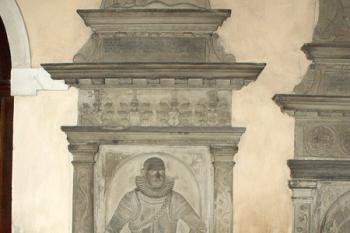 Náhrobní deska Jana mladšího Sedlnického z Choltic z roku 1591 ( © Miroslav BITTER 01/2008)