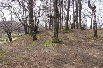 jihovýchodní hrana tvrziště ( © Jan P. Štěpánek 04/2005)