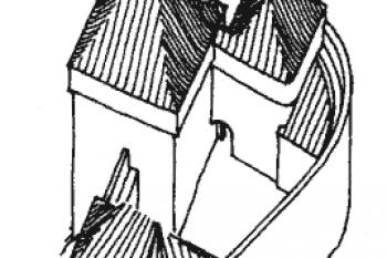 pokus o rekonstrukci tvrze ve 2. pol. 15. století ( © Encyklopedie českých tvrzí, díl I. A-J, ARGO, Praha 1998)