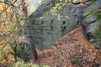 Trámové kapsy v severovýchodní části lokality - pozůstatek budovy či vstupu do hradního jádra? ( © Filip Matoušek 10/2007)