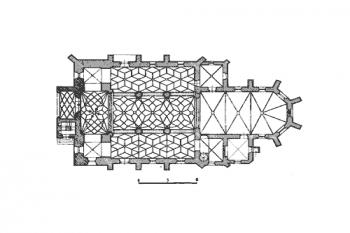 půdorys kostela ( © kol.: Umělecné památky Čech, část 3. [P/Š], Academia, Praha 1980)