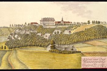 Zámek na obr. I.A.Venuta z r. 1824 (© Ing. Karel Kubín, 09/2017)