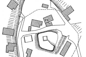 terénní náčrt (© M. Plaček: Ilustrovaná encyklopedie moravských hradů, hrádků a tvrzí, Libri, Praha 2001)