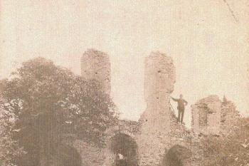 Nádvorní stěna paláce na dobové fotografii - 1895   ( ©zdroj: http://www.templstejn.cz)