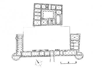 půdorys přízemí zámku ( © Umělecké památky Moravy a Slezska, část 1 [A-I], Academia, Praha 1994)
