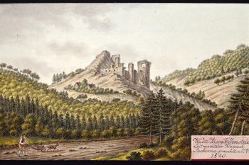 Hrad na obr. I.A.Venuta z r. 1820 (© Ing. Karel Kubín, 09/2017)