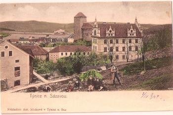 Týnec v roce 1899 - dobová pohlednice (© anon.)