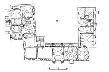 půdorys přízemí zámku ( © Umělecké památky Moravy a Slezska, část 1 [A-I], Academia, Praha 1994)