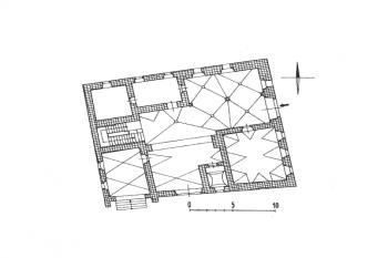 půdorys přízemí ( © B. Samek: Umělecké památky Moravy a Slezska, část 1. [A/I], Academia, Praha 1994)
