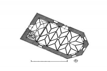 půdorys kaple podle podkladů MÚ Litovel (© B. Samek a A. Šik (in Umělecké památky Moravy a Slezska, část 2 [J-N], Academia, Praha 1999))