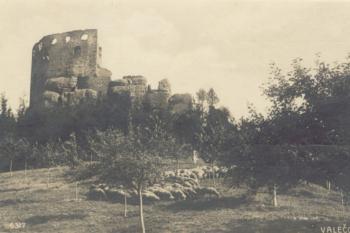 Valečov – historický pohled na hrad (© anonym)