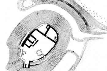 půdorys hradu ( © Pavel Kouřil, Dalibor Prix, Martin Wihoda: Hrady českého Slezska, Archeologický ústav AV ČR, Brno 2000)