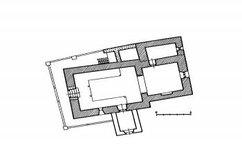 půdorys kostela (© B. Samek: Umělecké památky Moravy a Slezska, část 2. [J/N], Academia, Praha 1999)