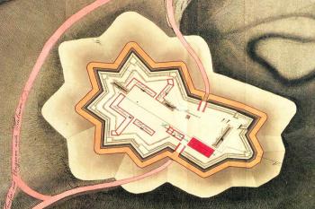 situace barokní vojenské pevnosti kolem roku 1810 po poslední přestavbě ( © Kriegs Archiv Wien)