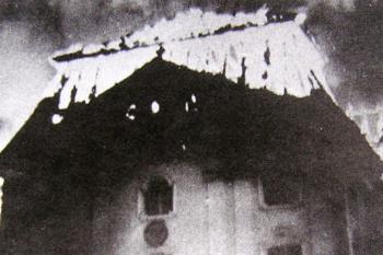 požár zámku dne 17.1.1964 ( © Šlechtická sídla na Novojičínsku (J.Tichánek))