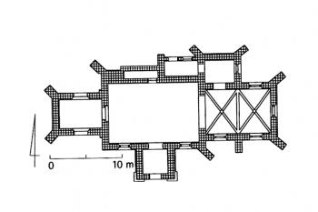půdorys kostela (© Bogusław Krasnowolski: Leksykon zabytków architektury Małopolski, Arkady, Warszawa 2012)