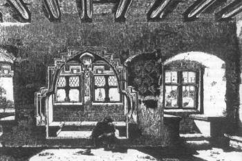 rytířský sál ( © Jan Matejko, dřevoryt podle kresby, 1866)