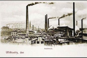 Ocelárna v roce 1900 ( © Ostrava 1880 - 1939 (Irena Korbelářová, Henryk Wawreczka, Zdeněk Wludyka, Rudolf Žáček: WART, 2000))