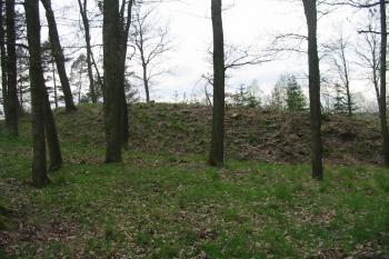 pohled z přístupové plošiny /dnes pole/ na východě (© D Dohňanský, 04/2016)