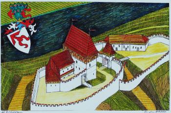Zlenice ,I.fáze výstavby-jádro hradu (© jan heřman, 11/2014)
