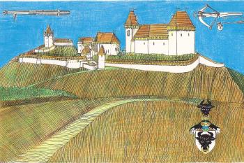 rekonstrukce hradu podle R. Vojkovského (© jan heřman, 02/2012)