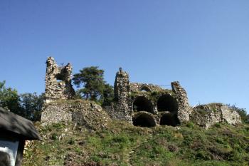 Celkový pohled na zříceninu od západu z současné přístupové cesty ( © Iva Spurná 26.9.2009)