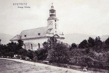 historický pohled na evangelický kostel v Bystřici ( © Beskydy (V. Peter a kol.))
