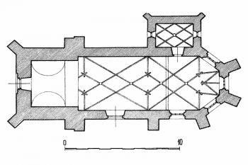 Půdorys (Kolektiv autorů, Umělecké památky Čech 4, Academia Praha 1982, str. 202)