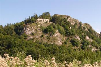 Pohled od severozápadu na hradní bradlo ( © Roman Řezáč 08/2005)