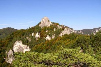 Pohled na Suľovský hrad od skalního útvaru zv. Gotická brána ( © Jan P. Štěpánek 09/2007)
