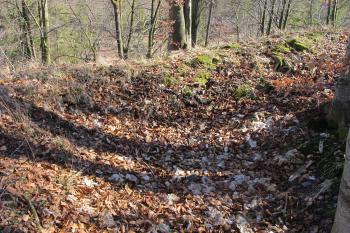 Vnitřní líc zbytu štítové zdi na východě (© Dušan Dohňanský 03/2020)