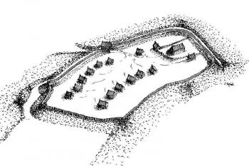 autorova vize podoby hradiska u Popůvek-Křenovic ( © Ondřej Štěpánek 12/2006)
